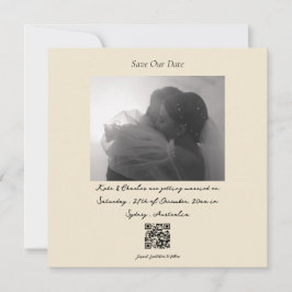 Invitación Personalizado fotográfico moderno código QR Guarda