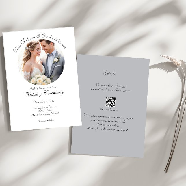 Invitación Personalizado fotográfico moderno código QR Invita (Subido por el creador)