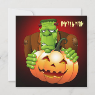 Invitación Personalizado Frankenstein con Calabaza