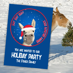 Invitación Personalizado Funny Donkey Santa Pun 2025