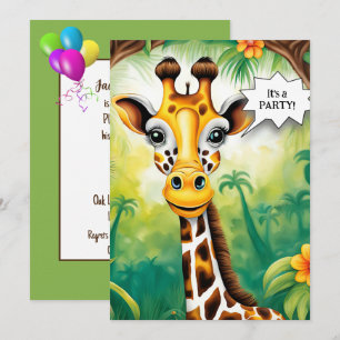 Invitación Personalizado Giraffe Birthday Party
