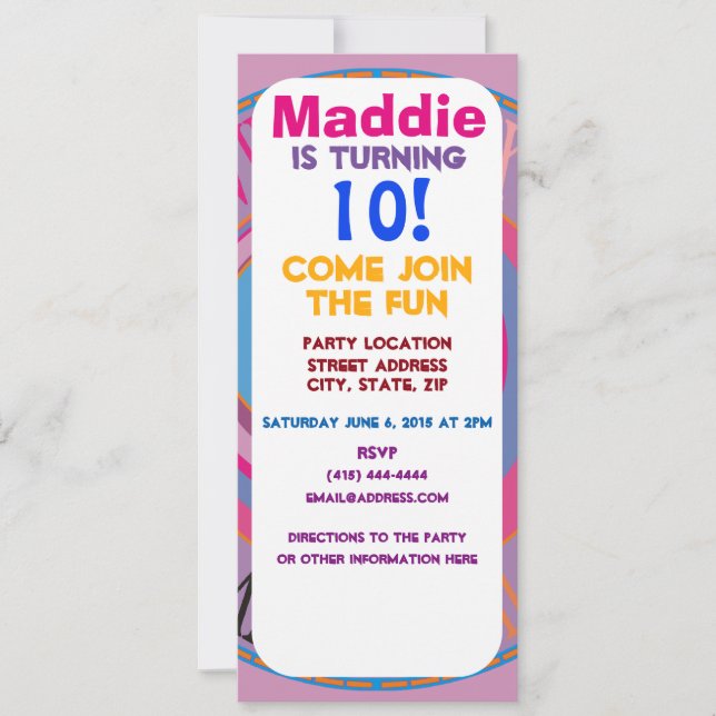 Invitación Personalizado girly bonito swift círculos tornado  (Anverso)