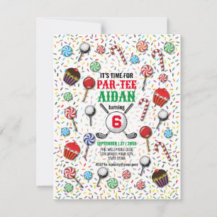 Invitación Personalizado Golf Birthday Par-Tee Design
