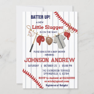 Invitación Personalizado golpea al beisbol Baby Shower