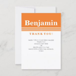 Invitación PERSONALIZADO GRACIAS TIENES EN CUENTA a naranja m