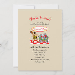 Invitación Personalizado gracioso Caveman Personalizado BBQ P