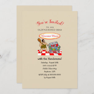 Invitación Personalizado gracioso Caveman Personalizado BBQ P