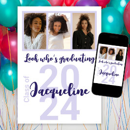 Invitación Personalizado Graduación Collage de fotos de guión