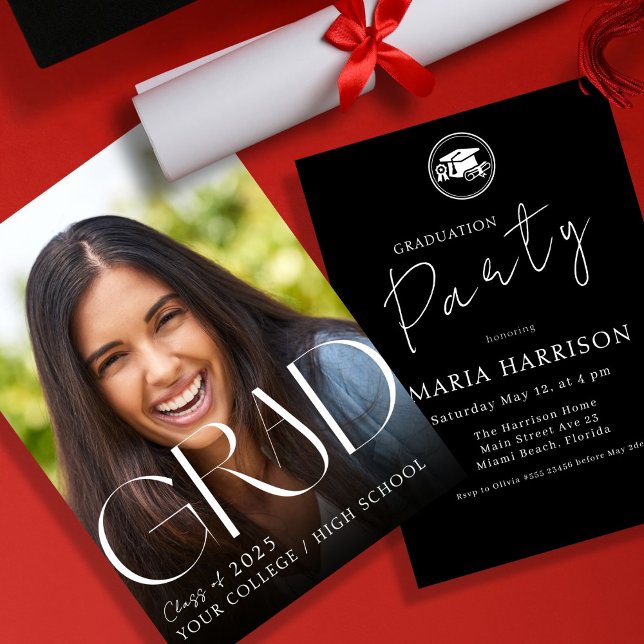 Invitación Personalizado Graduación de foto blanca en invitac (Subido por el creador)