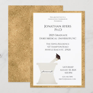 Invitación Personalizado Graduación Farmacéutica