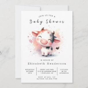 Invitación Personalizado Granja de ternera de vaca Baby Showe