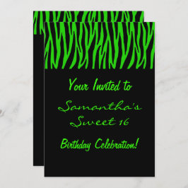 Invitación Personalizado Green Zebra
