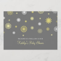 Personalizado gris amarillo Baby Shower del