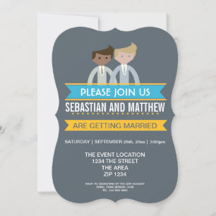 Invitación Personalizado Grooms Gay Boda Tema