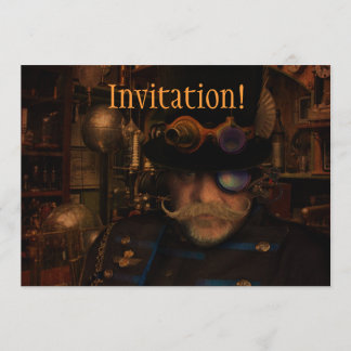 Invitación Personalizado Guay Steampunk Capitán de Fantasía S