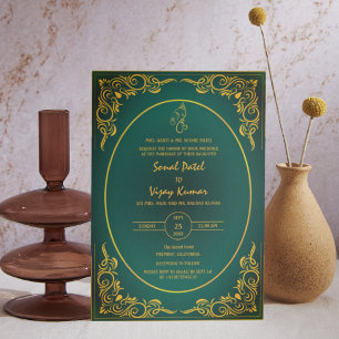 Invitación Personalizado hindú Boda foto Ganesha Logo Inv