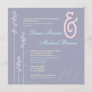 Invitación :: personalizado: Hollyhock y Ampersand Bilingual