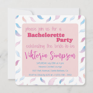 Invitación Personalizado Holographic Feather Bachelorette