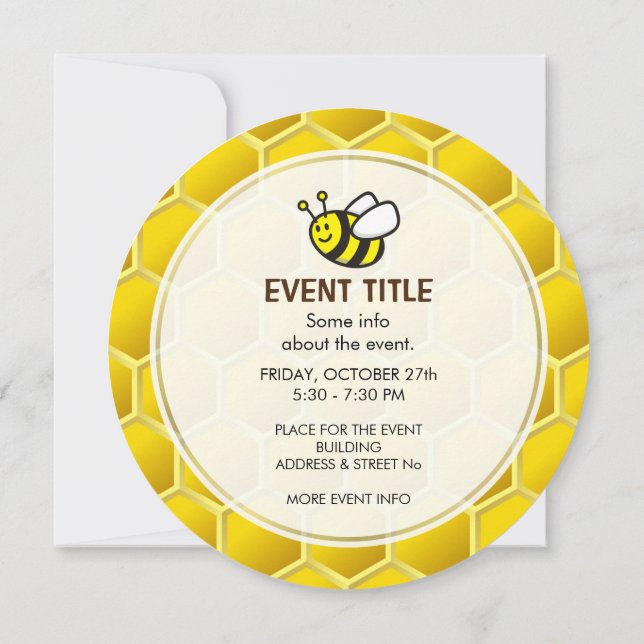 Invitación Personalizado Honeybee (Reverso)
