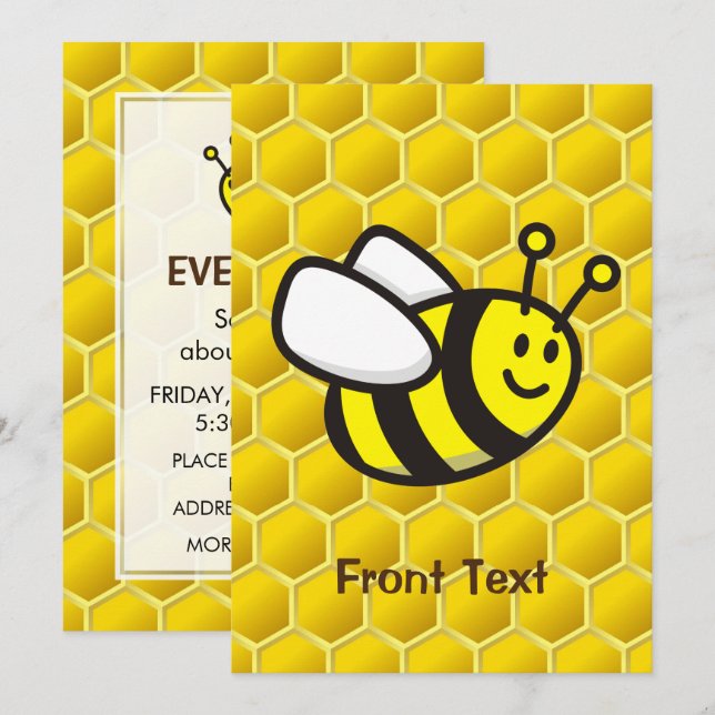 Invitación Personalizado Honeybee (Anverso / Reverso)