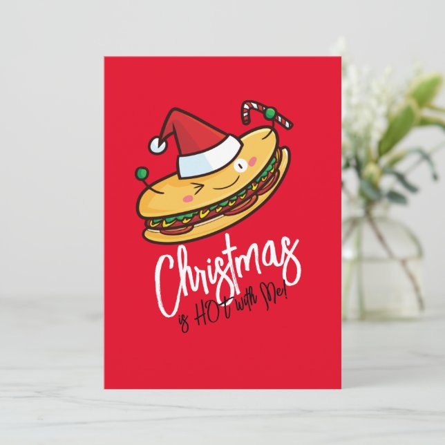 Invitación personalizado Hotdog Navidades personalizables (Anverso de pie)