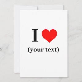 Invitación - Personalizado I corazón (su texto)