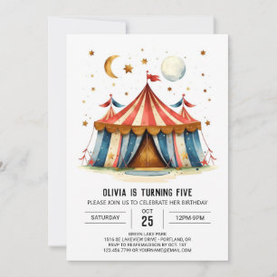 Invitación Personalizado Imprimible Joy Circus Cumpleaños