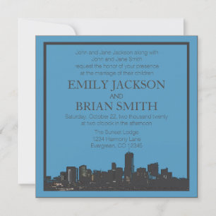 Invitación personalizado industrial de la línea Skyline de De