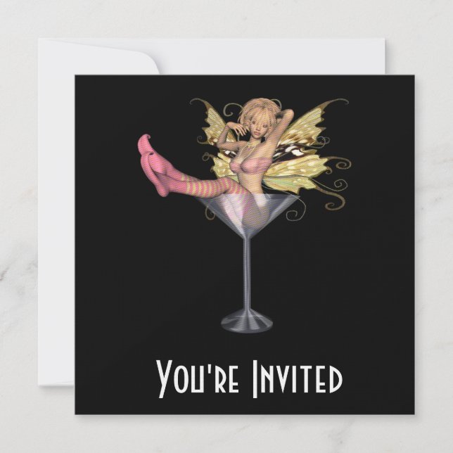 Invitación PERSONALIZADO INVITES - Chica de hadas 3D de crist (Anverso)