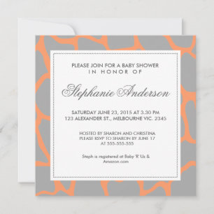Invitación Personalizado jirafa baby ducha invitar