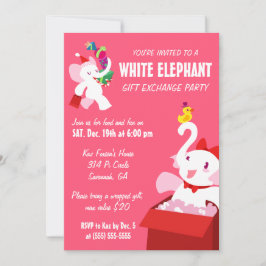 Invitación Personalizado Kawaii X-mas Fiesta elefante blanco