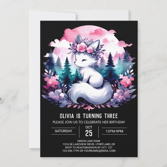 Invitación Personalizado Kids Wolf Cumpleaños (Anverso)