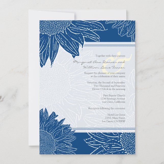 Invitación personalizado:: La boda del girasol invita: (Anverso)