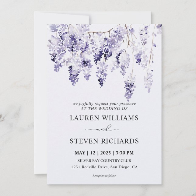 Invitación Personalizado Lavanda suave suave Boda de bolsitas (Anverso)
