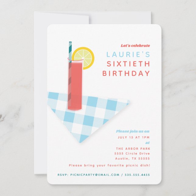 Invitación Personalizado Lemonade (Anverso)