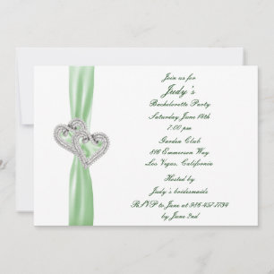 Invitación Personalizado Lime Hearts Bachelorette Party Invit
