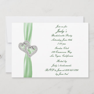Invitación Personalizado Lime Hearts Bachelorette Party Invit