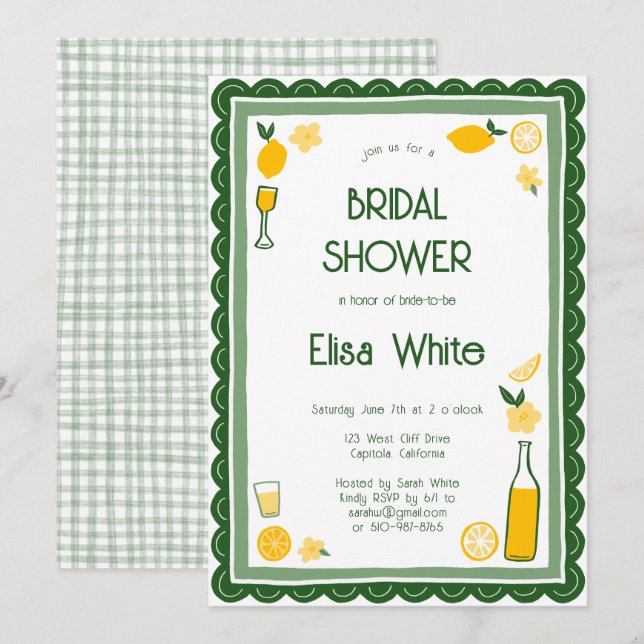 Invitación Personalizado Limoncello Lemonade (Anverso / Reverso)