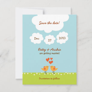Invitación Personalizado lindo Boda Aves (Día)
