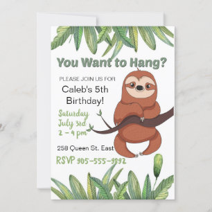 Invitación Personalizado lindo colgando el cumpleaños de Slot