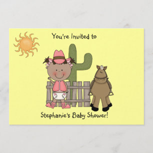 Invitación Personalizado lindo del potro de la niña y del