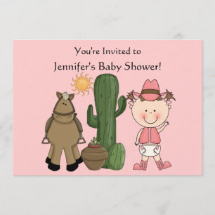 Invitación Personalizado lindo del potro de la niña y del