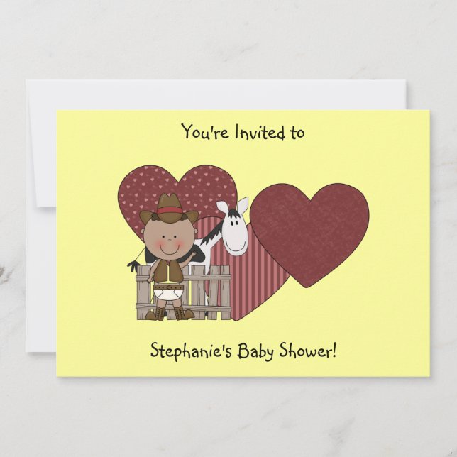 Invitación Personalizado lindo del potro del bebé y del (Anverso)