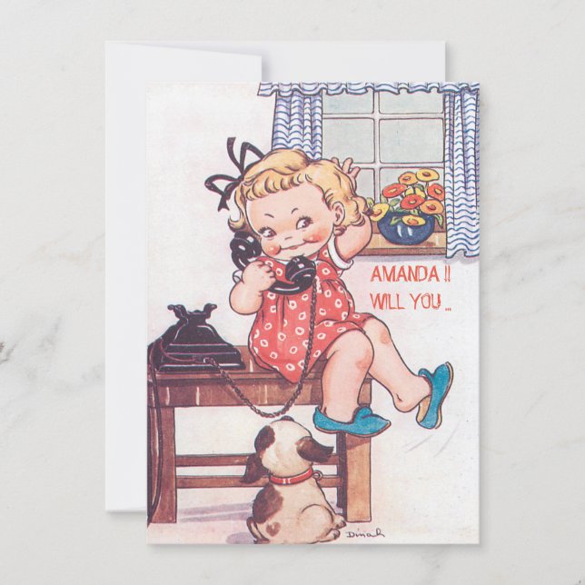 Invitación Personalizado lindo es mi dama de honor. (Anverso)