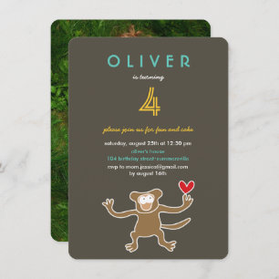 Invitación Personalizado lindo marrón foto de diversión de be