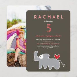 Invitación Personalizado lindo Rhinoceros Foto Niños Fiesta d