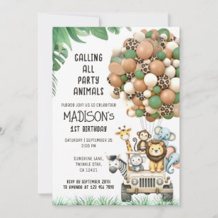 Invitación Personalizado llama a todo el tema del globo blanc