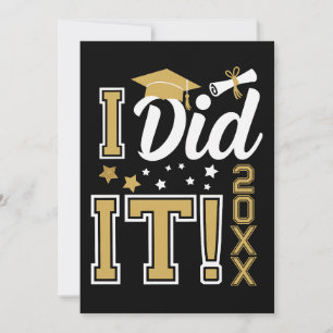 Invitación Personalizado Lo Hice Graduación Graduado De Oro P