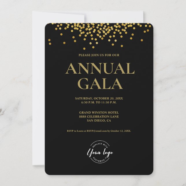 Invitación Personalizado Logo de Black Gold (Anverso)
