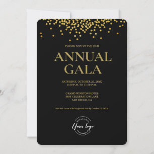 Invitación Personalizado Logo de Black Gold